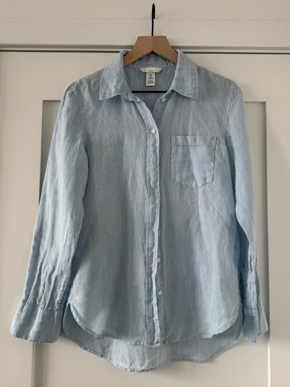 J. Crew Light Blue Linen-Blend Button Front Shirt